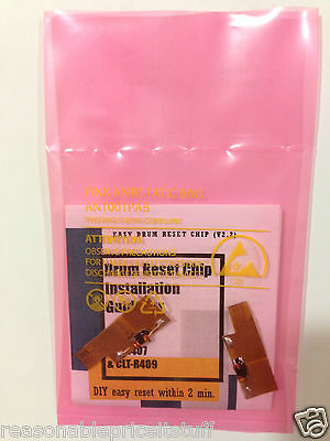 2 chips de reinicio fácil "Peel &amp; Stick" para Samsung CLP 360 365 CLX 3300 3305 FN FW